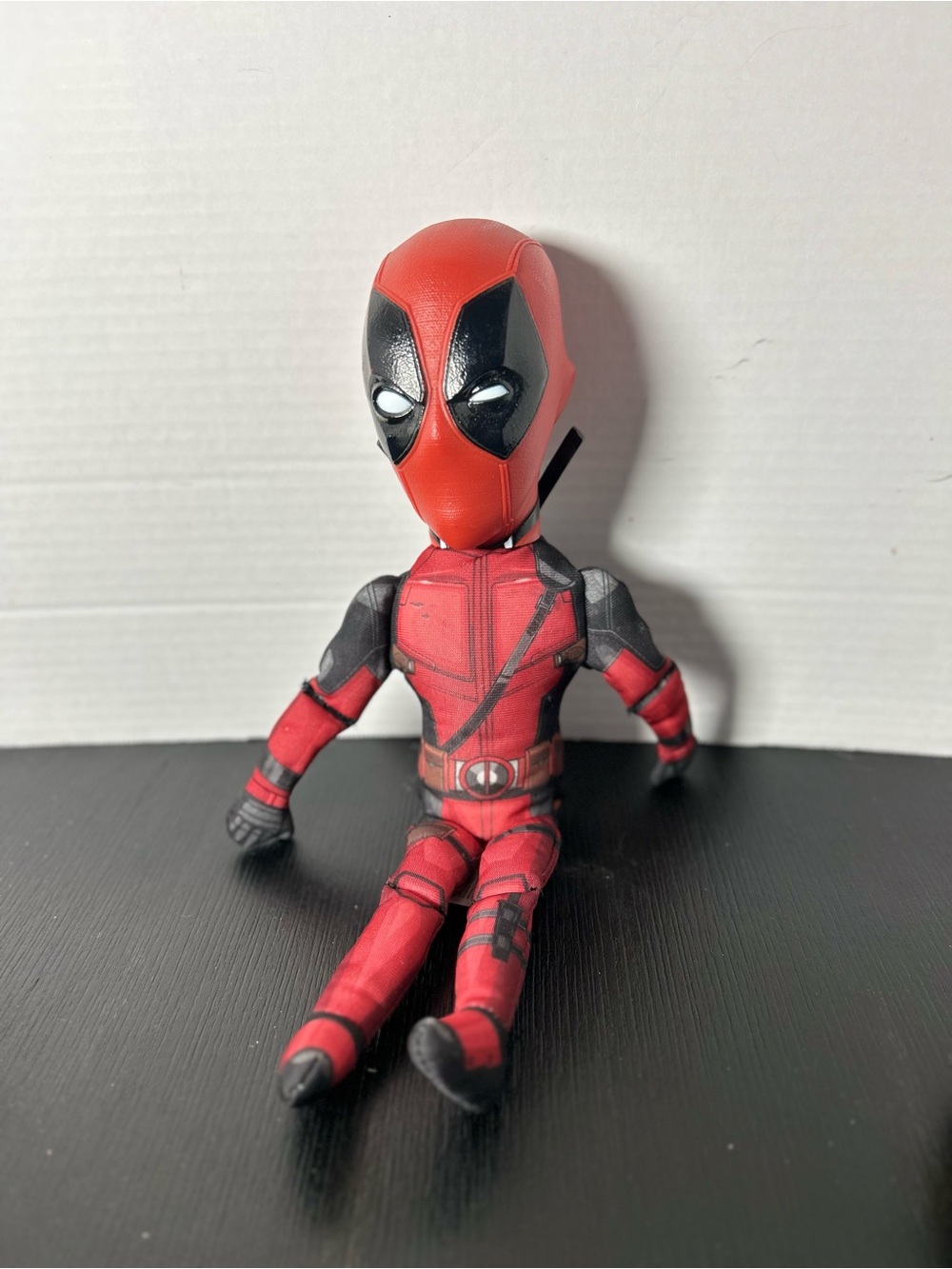 Deadpool Marvel plastic head with soft legs and arms 13” long